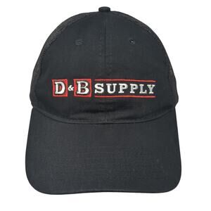 D&B Supply Snapback Trucker Hat Black One Size Adjustable Mesh Back Stich It